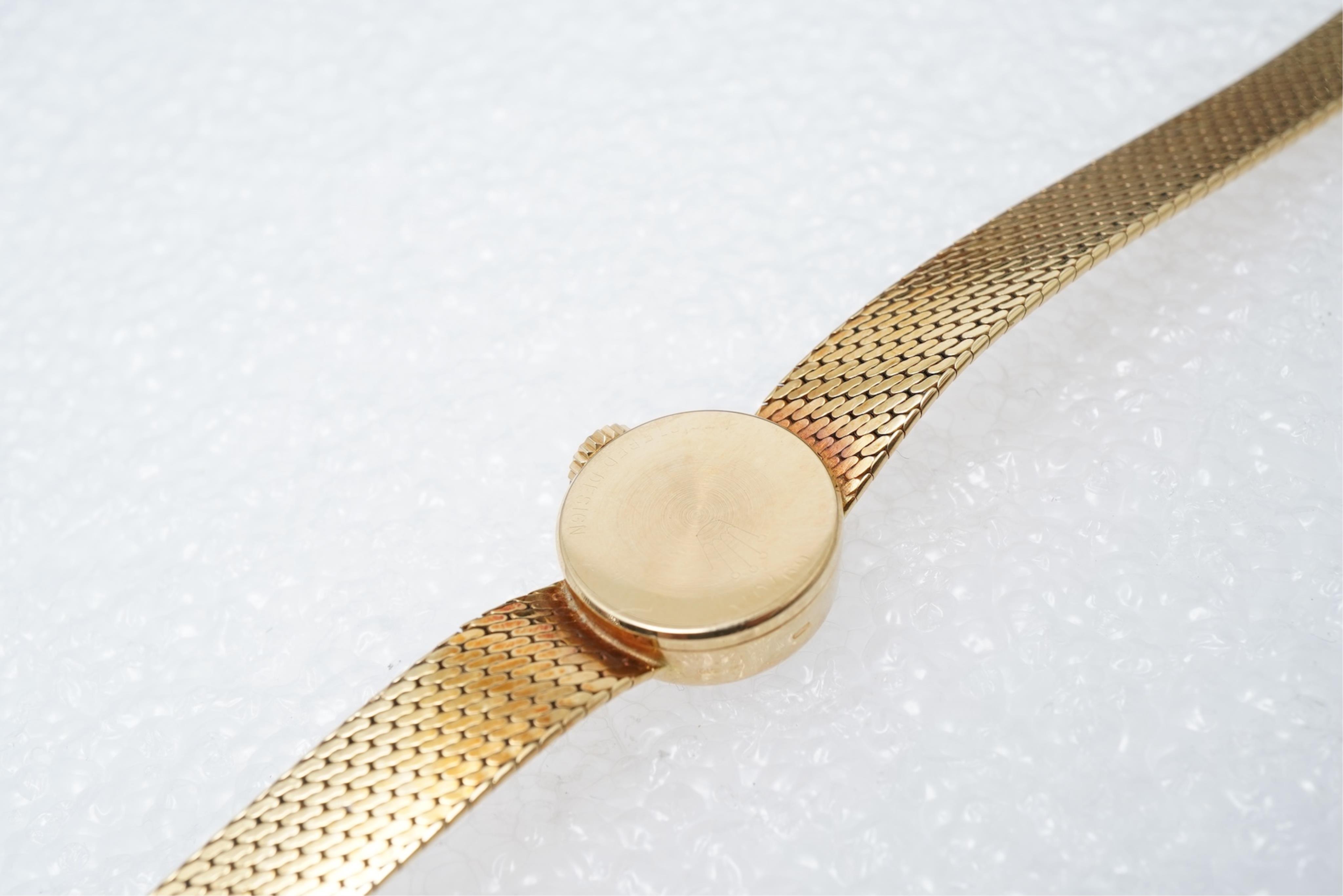 A lady's early 1970's 18ct gold Rolex Orchid manual wind dress wrist watch